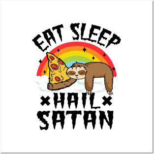 Eat Sleep Hail Satan Funny Death Metal Posters and Art